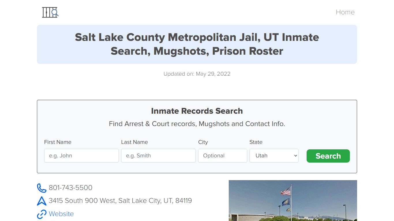 Salt Lake County Metropolitan Jail, UT Inmate Search ...